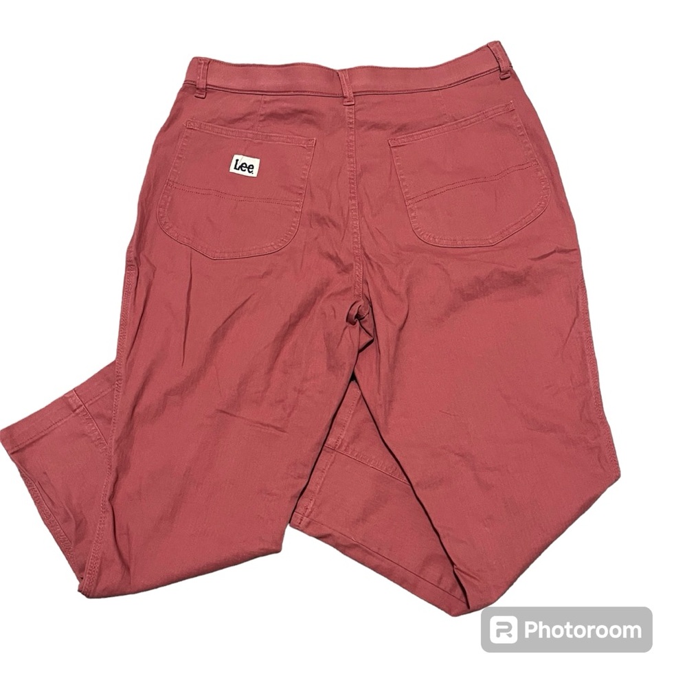 NWT Lee Size 16 medium women’s mauve cinnamon pink straight leg cropped pant - Picture 3 of 12